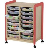 Meuble colonnes à casiers Lili 2 col / 16 casiers Ht 98 cm corail - Image 2