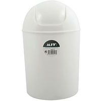 Lot de 4 poubelles plastique ronde à bascule pour SDB 7 L blanc - Image principale