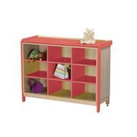 Meuble déshabillage 9 cases + tapis sans porte coloris corail - Image 2