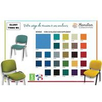 Lot 5 chaises Cluny tissu accroche soudée piètement noir - Image 2