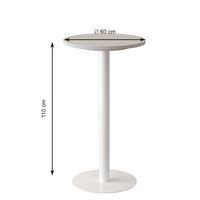 Table de réunion haute Easy Office pied métal Ø 60 cm plateau Blanc - Image 3