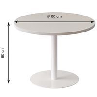 Guéridon bas Easy Office pied métal Ø 60 cm plateau coloris décor Camaïeu - Image 2