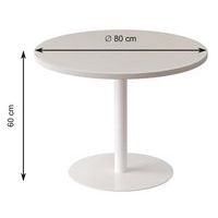 Guéridon bas Easy Office pied métal Ø 80 cm plateau coloris décor Camaïeu - Image 3