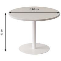 Guéridon Easy Office bas pied métal Ø 80 cm plateau Décor Brun - Image 2