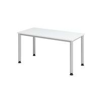 Bureau droit pieds ronds 140 cm Blanc - Image 3