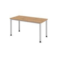 Bureau droit pieds ronds 140 cm Chêne - Image 3