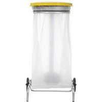 Support roulant pour sac poubelle de tri 110 L couvercle jaune - Rossignol - Image 5