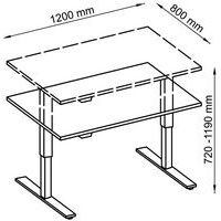 Bureau droit hauteur réglable électrique Evol 121x80 cm Plateau Hêtre - Image 3