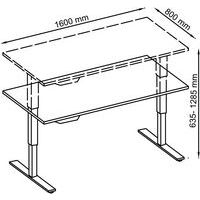 Bureau électrique mémoire 160 x 80 cm Gris - Image 4