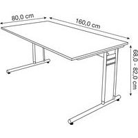 Bureau droit 160 cm Graphite Form 4 - Image 2