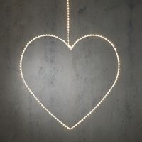 Décoration noël coeur blanc led avec minuterie - Image principale