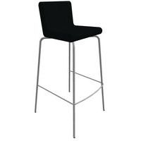 Tabouret ALTO ass/dos enduit PVC M1 Anthacite pied Gris - Image principale