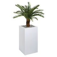 Bac haut métal O'CARRE Blanc sur roulettes Palmier - Image principale