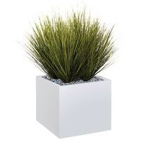 Bac bas métal O'CARRE Blanc sur patins Graminées - Image principale