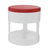 Pouf OROND mobile Blanc assise enduit PVC M1 Groseille - Image principale