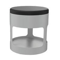 Pouf OROND mobile Gris assise enduit PVC M1 Anthracite - Image principale