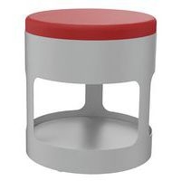 Pouf OROND mobile Gris assise enduit PVC M1 Groseille - Image principale