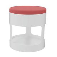 Pouf OROND mobile Blanc assise tissu M1 Corail - Image principale