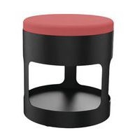Pouf OROND mobile Noir assise tissu M1 Corail - Image principale