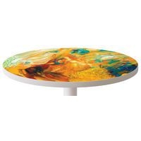 Guéridon bas Easy Office pied métal Ø 80 cm plateau coloris décor Camaïeu - Image 4