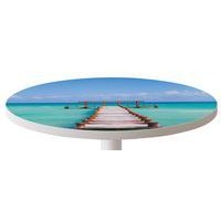 Guéridon bas Easy Office pied métal Ø 60 cm plateau coloris décor Ponton - Image 4