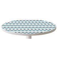 Guéridon Easy Office bas pied métal Ø 60 cm plateau Décor Bleu - Image 3