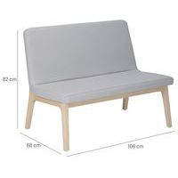 Banquette Zélos 2 places sans surpiqûre hêtre Cendre - Image 3