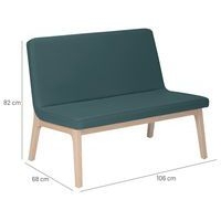 Banquette Zélos 2 places sans surpiqûre hêtre Origan - Image 2