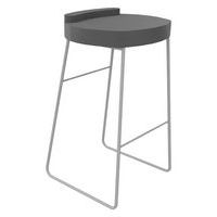 Tabouret POLO assise Gris souris pied Gris - Image principale