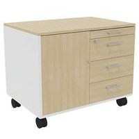 Console mobile bois IDEA blanc/chêne - Image principale