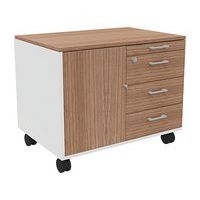 Console mobile bois IDEA blanc/noyer - Image principale