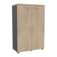Armoire portes battantes haut. 134 cm anthracite/orme - Image principale
