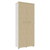 Armoire portes battantes haut. 217 cm blanc/chêne - Image principale
