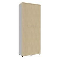 Armoire portes battantes haut. 217 cm alu/chêne - Image principale