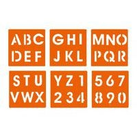 Pochoir plastique lavable 14,5 x 14,5 cm (Pochette de 6) - Alphabet chiffres - Image principale