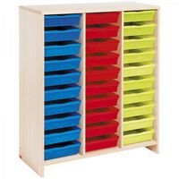 Meuble haut 30 bacs multicolores - Teinte Bouleau - Image principale