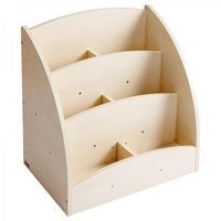 Bac à livres présentoir à roulettes 6 compartiments - Teinte bouleau - Image principale