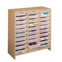 Meuble haut 30 bacs incolores hêtre MobiNathan - Image principale