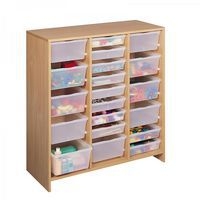 Meuble haut 20 bacs incolores hêtre MobiNathan - Image principale