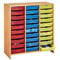 Meuble haut 30 bacs multicolores hêtre MobiNathan - Image principale