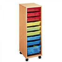 Colonne haute à bacs multicolores hêtre MobiNathan - Image principale