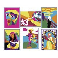 Lot de 6 cartes à sable autocollantes à décorer ART 19 x 15 cm - Image principale