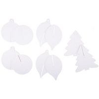 Lot de 30 suspensions noel à monter carton blanc 3D - Image principale