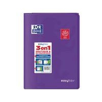 OXFORD Cahier EasyBook A4 Grands Carreaux Seyès 96 Pages Agrafées Couverture Polypro Violet - Image principale
