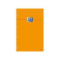 OXFORD Bloc-Notes Perforé Orange A4+ Ligné 8mm Margé 80 Feuilles Agrafées Couverture Carte Enduite Orange - Image principale