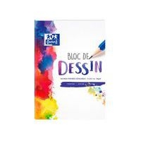 Bloc-notes dessin A4 Oxford Réglure Unie Blanche 100 Pages Collé Côté Couverture Colorée - Image principale