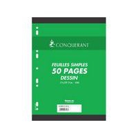 CONQUERANT Feuilles Simples A4 50 Pages Unies Sous Film Blanches - Image principale