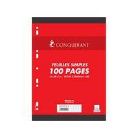 CONQUERANT Feuilles Simples A4 Petits Carreaux 5mm 100 Pages Sous Film Blanches - Image principale