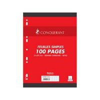 CONQUERANT Feuilles Simples A4 Grands Carreaux Seyès 100 Pages Sous Film Blanches - Image principale