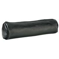 Elba Fourre-Tout Rond 6x21cm à Fermeture Eclair Cuir Ebène Noir - Image principale